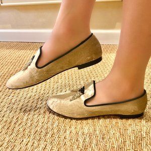 Giuseppe Zanotti Dalila Crystal Velvet Loafer